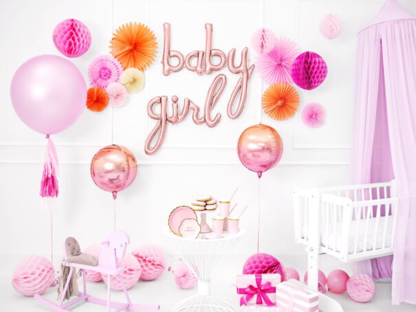 Ballon - Folie - baby - Rosa/Guld - Image 3