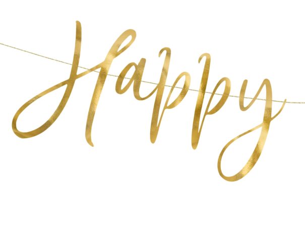Nytår - Banner - Happy New Year - Guld - Image 3