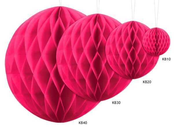 Honeycomb Ball - Mørk Pink - 10 cm. - Image 2