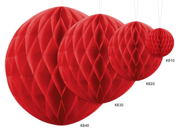 Honeycomb Ball - Rød - 20 cm. - Image 2