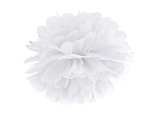 Pompom - Hvid - 25 cm.