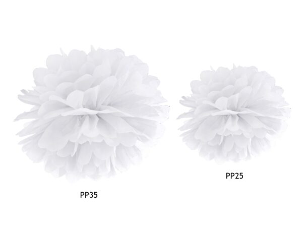 Pompom - Hvid - 25 cm. - Image 2
