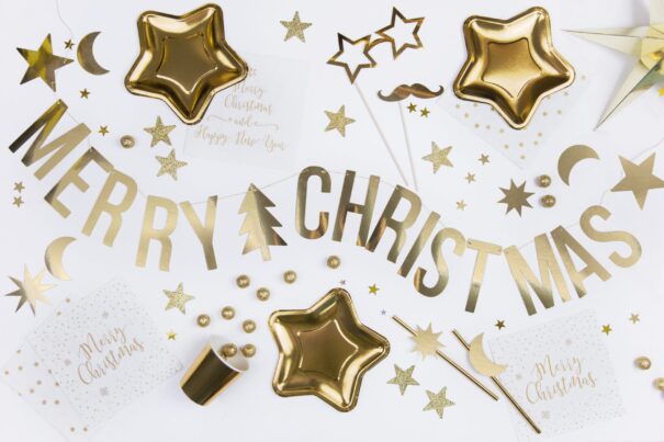 Servietter - Merry Christmas - Hvid/Guld - 20 Stk. - Image 4