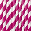 Sugerør - Striber - Mørk Pink/Hvid - 10 Stk.
