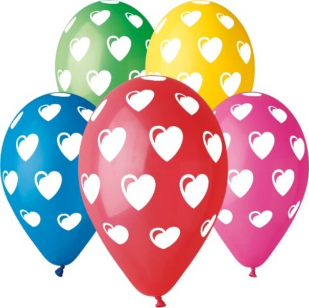 Ballon - Hjerter - 5 Stk.