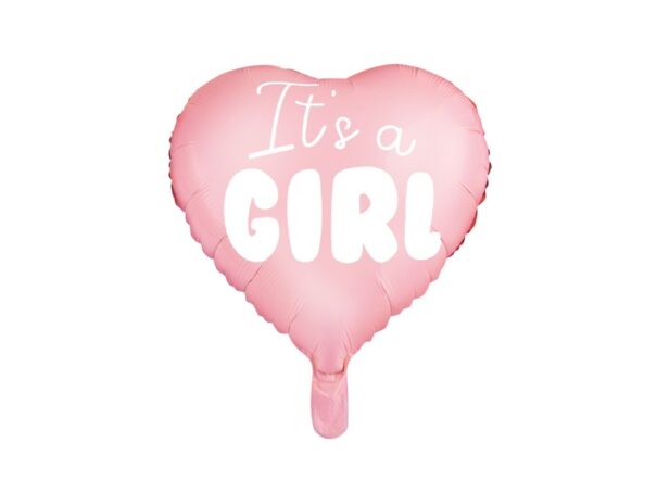Ballon - Folie - Its a Girl - Hjerte - Pink - Image 2