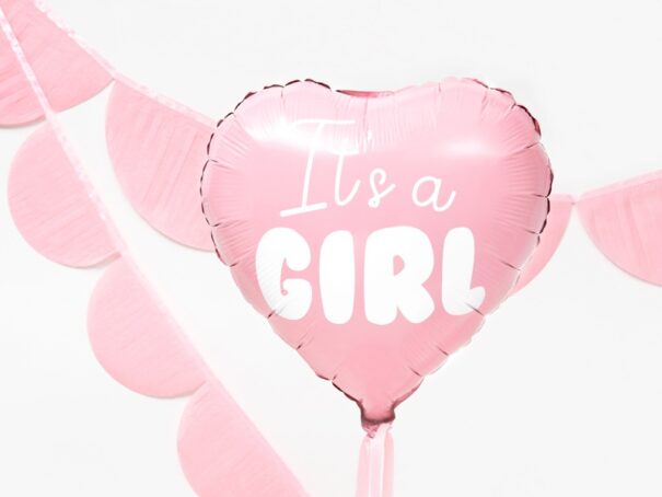 Ballon - Folie - Its a Girl - Hjerte - Pink