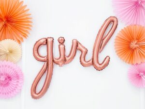 Ballon - Folie - Girl - Rosa/Guld