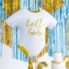 Ballon - Folie - Hello Baby -  Hvid/Guld