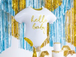 Ballon - Folie - Hello Baby -  Hvid/Guld
