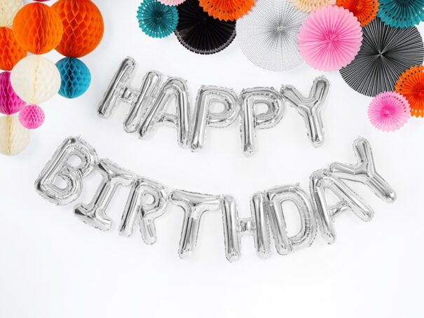Ballon - Folie - Happy Birthday - Sølv