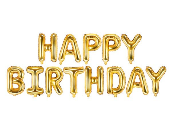 Ballon - Folie - Happy Birthday - Guld - Image 2