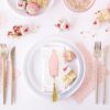 Servietter - Rosa/Pink med Guld Prikker