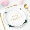 Servietter - Juletræ - Merry Christmas - Hvid/Guld - 20 Stk.