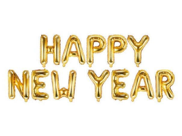Ballon - Folie - Happy New Year - Guld