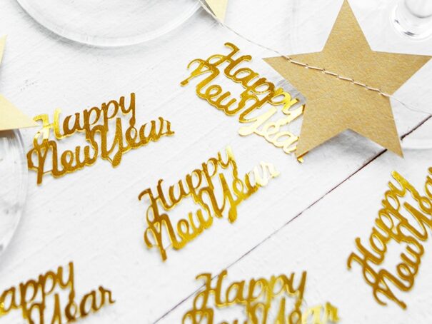 Nytår - Konfetti - Happy New Year - Guld