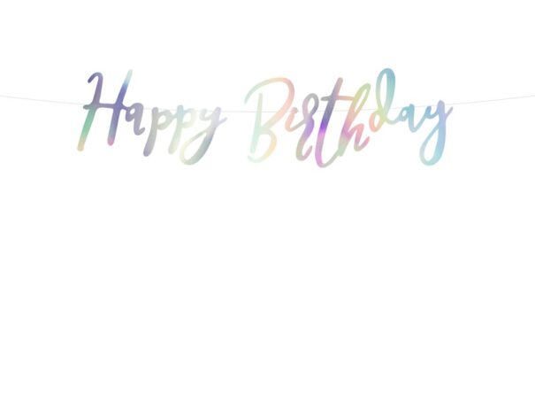 Banner - Happy Birthday - Narhval Iriserende - Image 2
