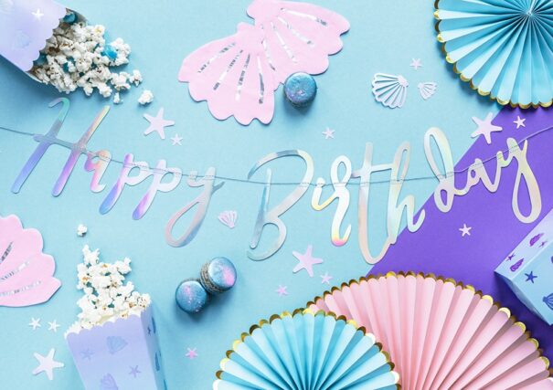 Banner - Happy Birthday - Narhval Iriserende