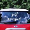 Klistermærke - Just Married - Hvid