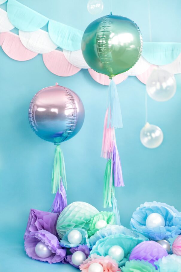 Ballon - Folie - Kugle Lilla/Blå - Image 3