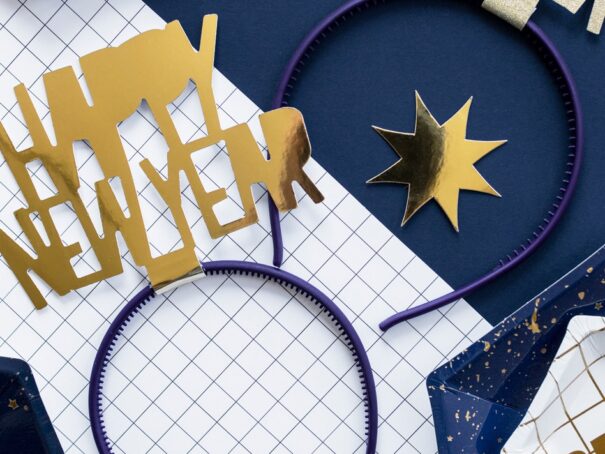 Hårbøjle - Happy New Year - Guld - Image 3