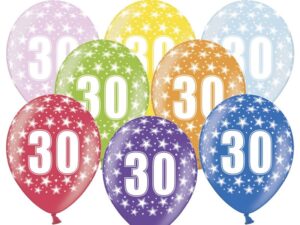 Ballon - 30 år - Mix - 6 Stk.