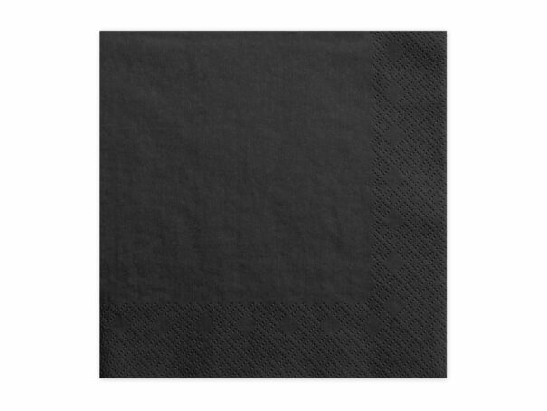 Servietter - Sort - 33 x 33