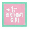 Servietter -  1st. Birthday Girl - Pink - 33 x 33