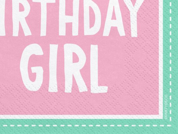 Servietter -  1st. Birthday Girl - Pink - 33 x 33 - Image 2