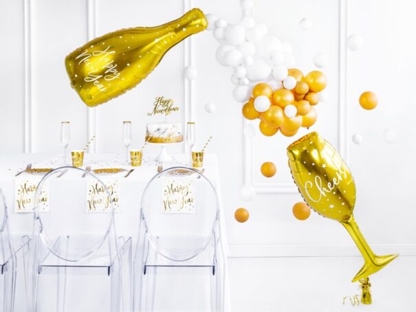Tallerker - Guld/Hvid - Happy New Year - 6 Stk. - Image 3