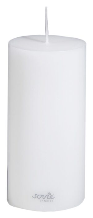 Bloklys Med Tryk - Hvid - 7 x 20 cm - 2 Stk.