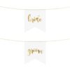 Bryllup - Stole Vedhæng - Bride/Groom - Hvid/Guld