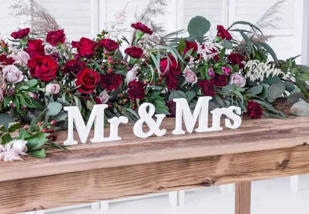 Inskription -  Mr & Mrs - Hvid