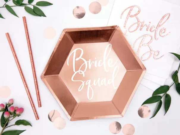 Tallerkner - Bride Squad - Rosa - 6 Stk.