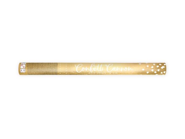 Konfettirør - Guld hjerter - 60 cm. - Image 3