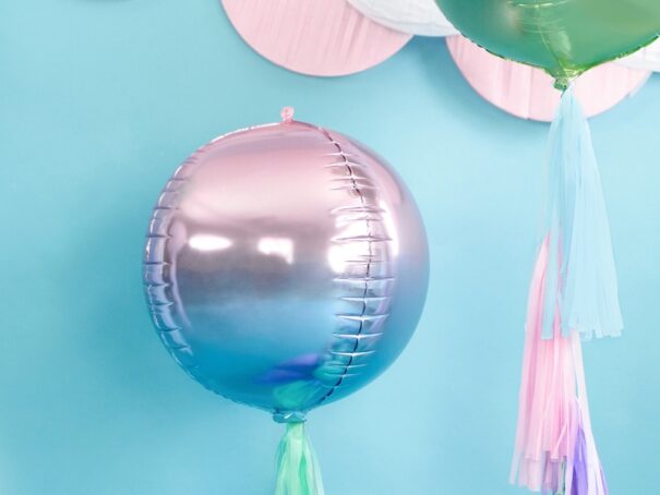 Ballon - Folie - Kugle Lilla/Blå