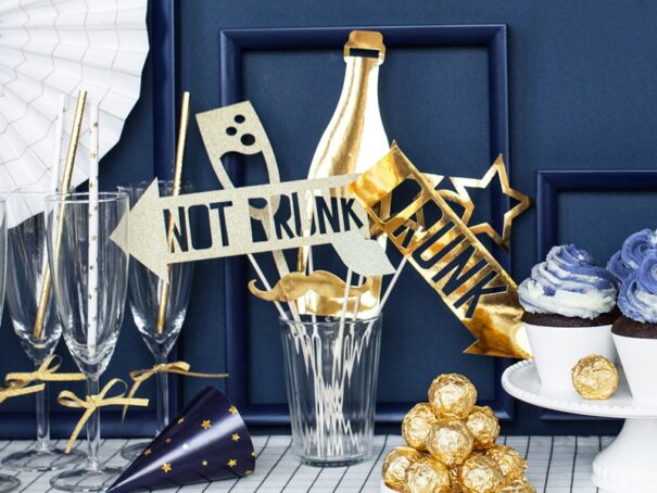 Foto Rekvisitter - Guld - 8 Stk.