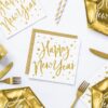 Servietter - Happy New Year - Hvid/Guld