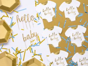Servietter - Hello Baby - Guld