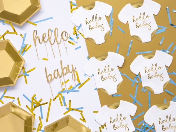 Servietter - Hello Baby - Guld