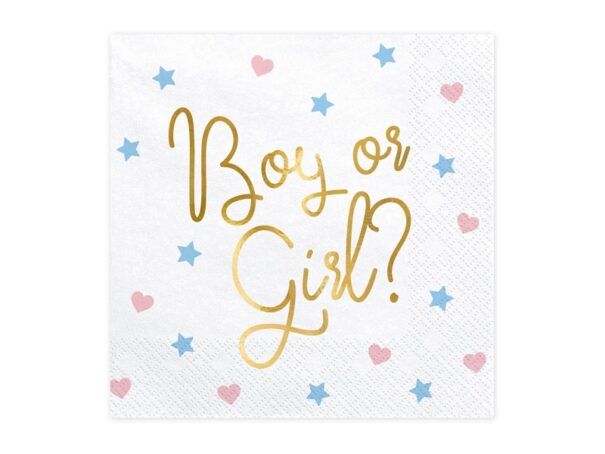 Servietter - Boy or Girl -Blå/Pink - 33 x 33 - Image 2