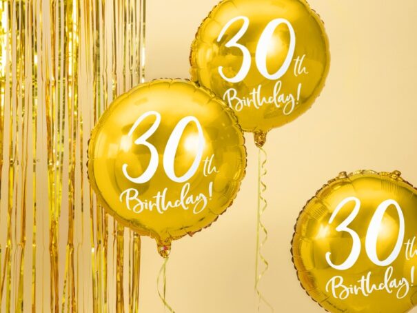 Ballon - Folie - Guld - 30 år