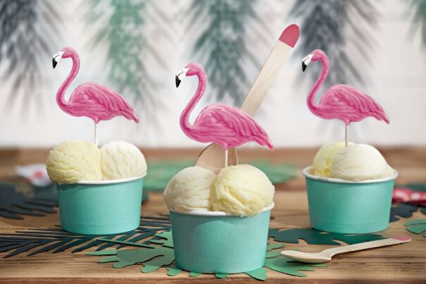 Kagepynt - Flamingo - 6 stk