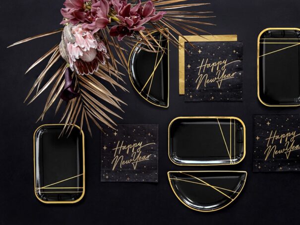Nytår - Servietter - Happy New Year - Sort/Guld - Image 4