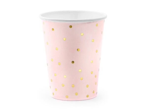 Kopper - Pink/Rosa med guld prikker - 6 stk. - Image 2