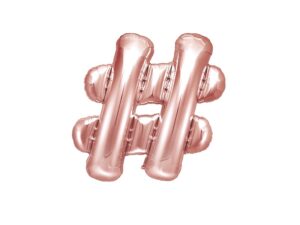 Ballon - Folie - # - Rosa/Guld - 35 cm.