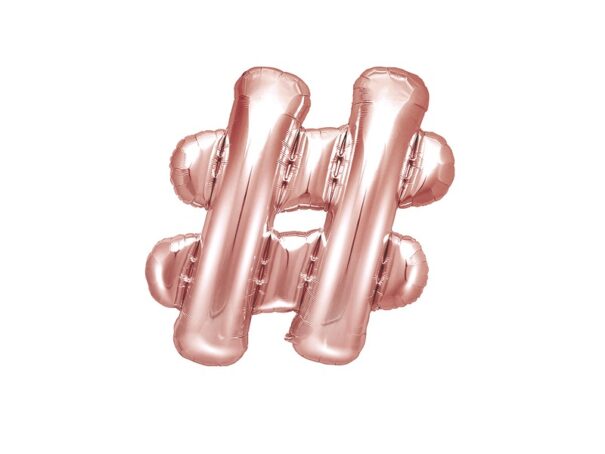 Ballon - Folie - # - Rosa/Guld - 35 cm.