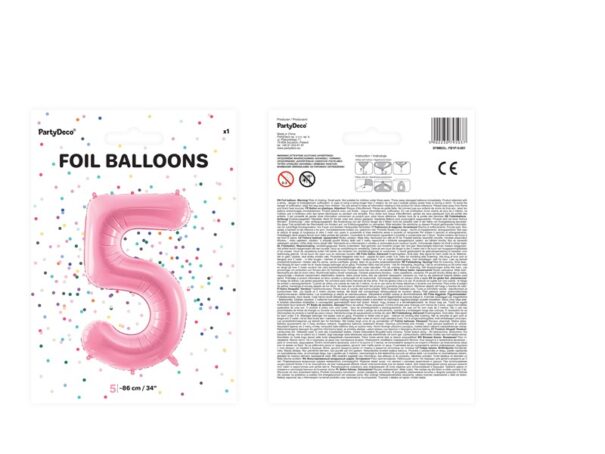 Ballon - Folie - 5 - Lys Pink - 86 cm - Image 3