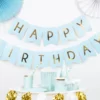 Banner - Happy Birthday - Blå/Guld