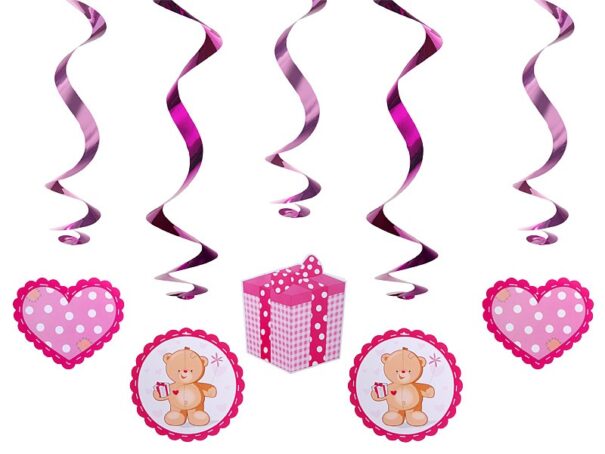 Hvirvler - Bamser - Pink - 5 Stk